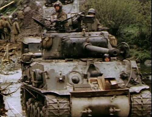 11th Armored Division crosses the Muhl river