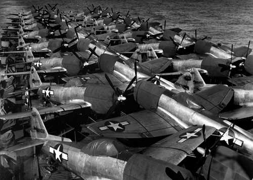 P-47NES aircraft on carrier