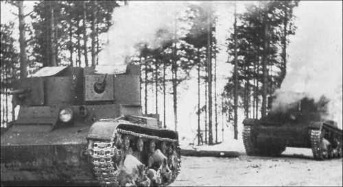 Burning tanks