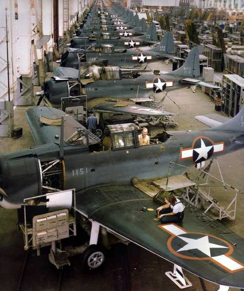 SBD-5 Dauntless assembly line