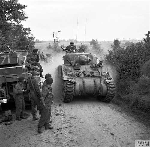 Sherman tanks on the move