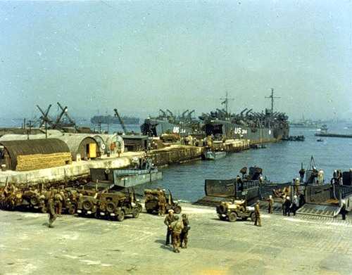 Port in England before DDay