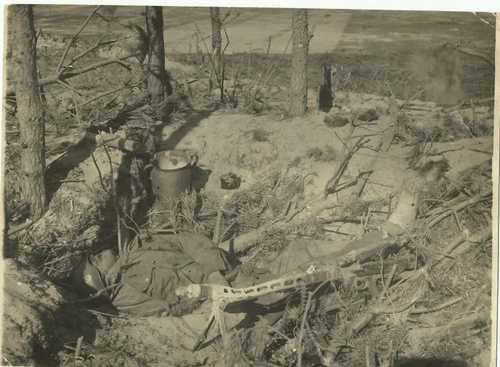 Dead german machine gunner