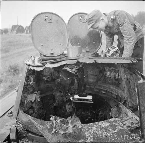 Destroyed Russian tank