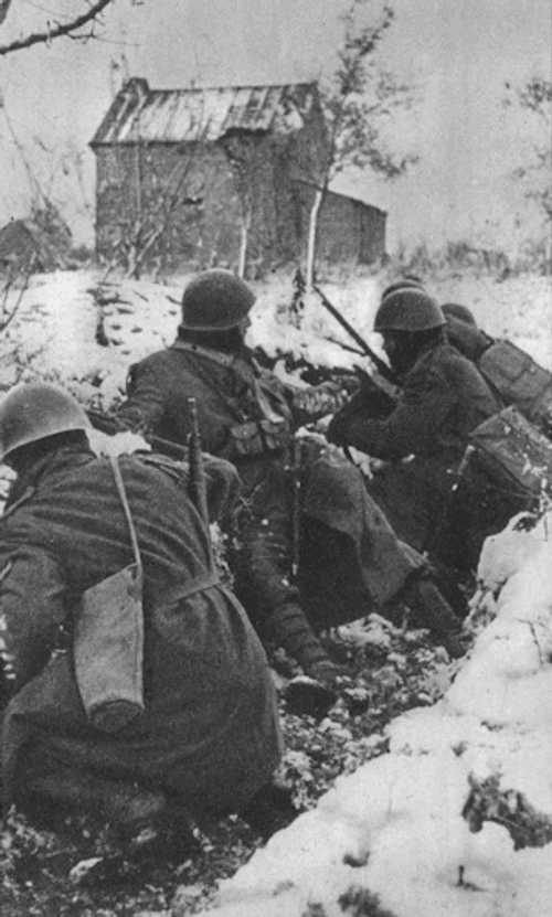 Trench in Russian winter