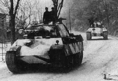 Two Panther Ausf.G in the Hagenau Forest (Voges)