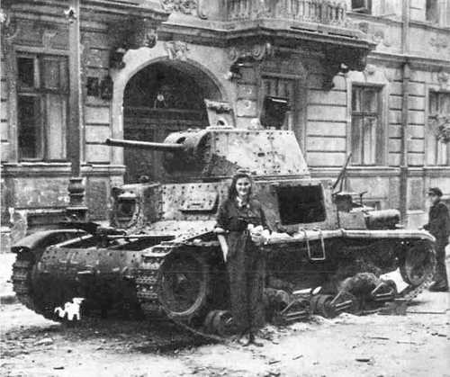 Disabled Italian-made PzKpfw 736(i) tank