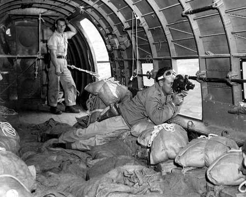 Signal Corps Photographer in Airplane