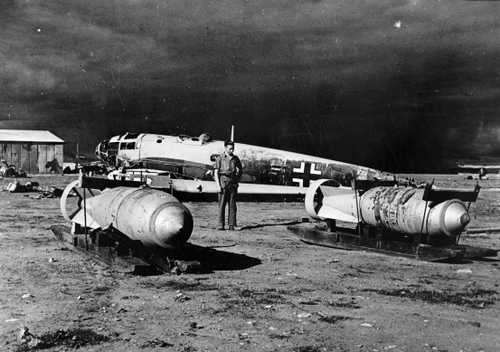German bombs abandoned