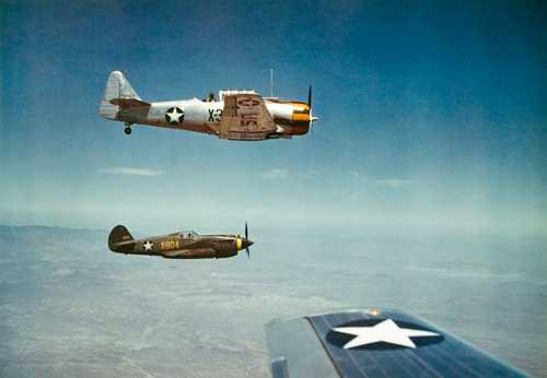 AT-6 Texans with P-40