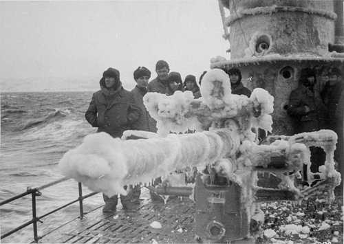 Frozen deck gun