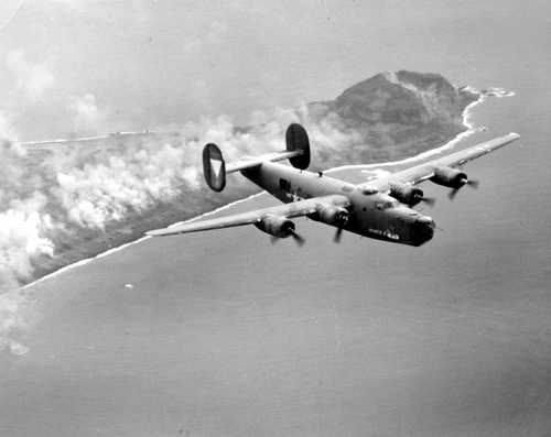 B-24 over Iwo Jima