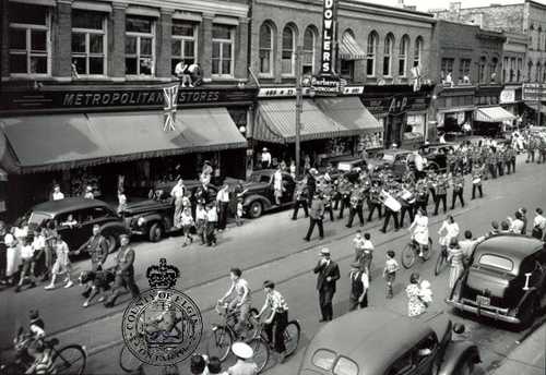 The Elgins on parade -downtown Elgin, Ontario, Can