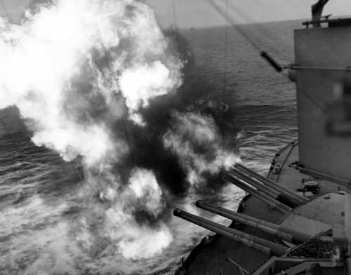 Navy Ship Shelling Normandy Coast