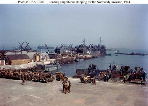 Loading Ambhibious Shipping for the Normandy invasion