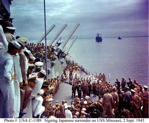 Signing Japenese Surrender on USS Missouri