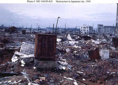 Destruction in Japanese city