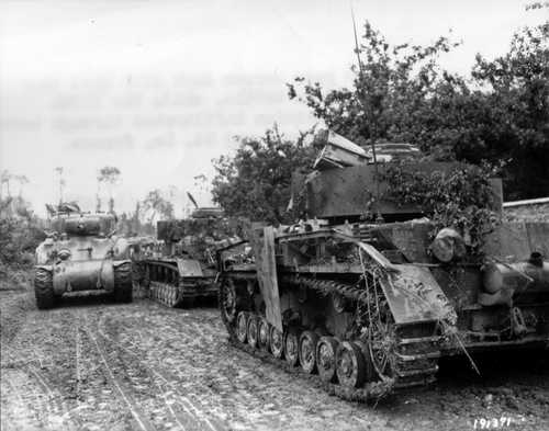 Sherman Tank Passes Panzers