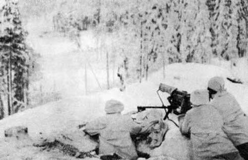 machine gun in position