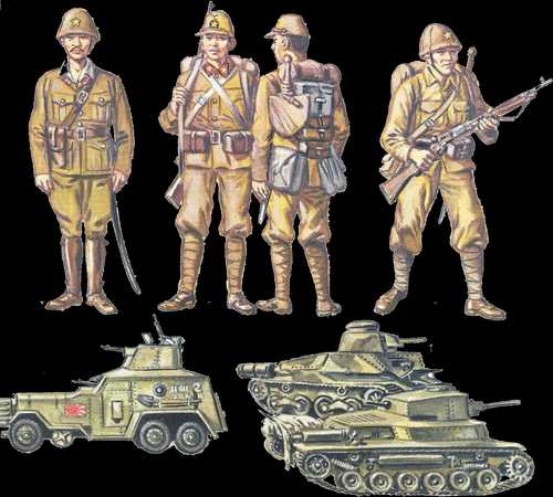 Japanese Army Troops and Vehicles