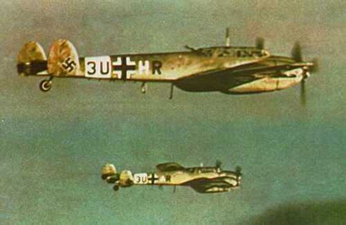 Bf-110's over Mediterranean Sea