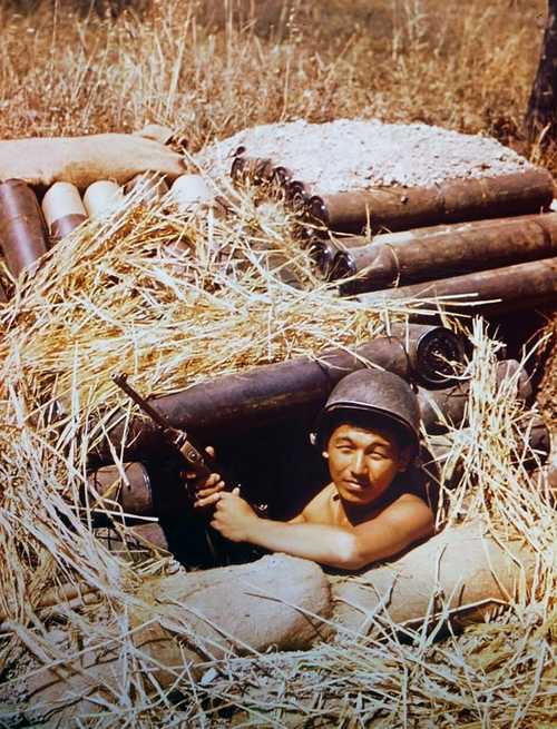Nisei in his foxhole
