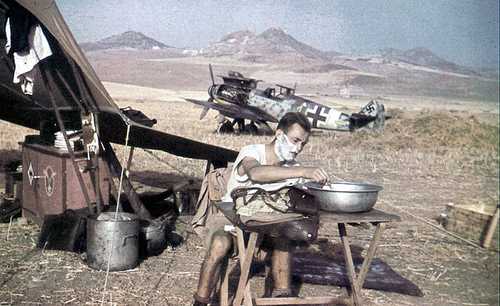 German pilot shaving