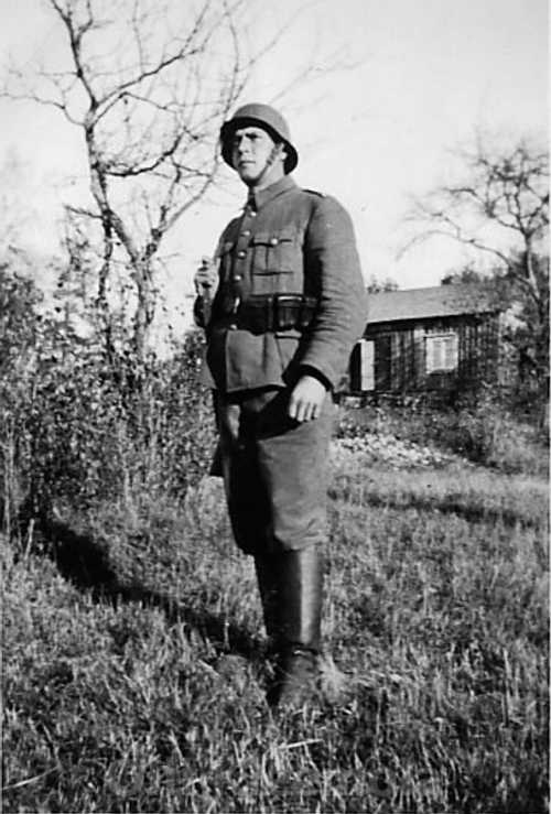 Finnish soldier on his guarding spot
