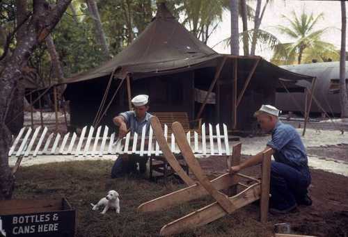 Sailors building furniture