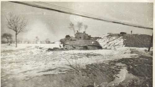 KO'd Free French Sherman "Bourg La Reine" 