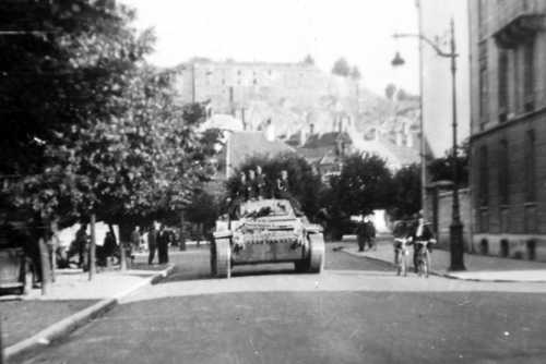 Panzer in the street.