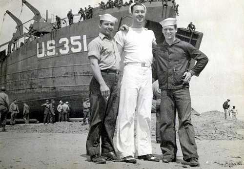 Posing in front of LST