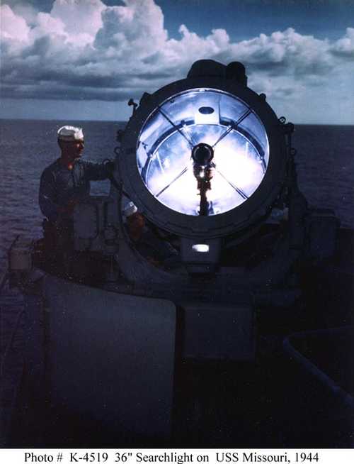 36&quot; searchlight on USS Missouri