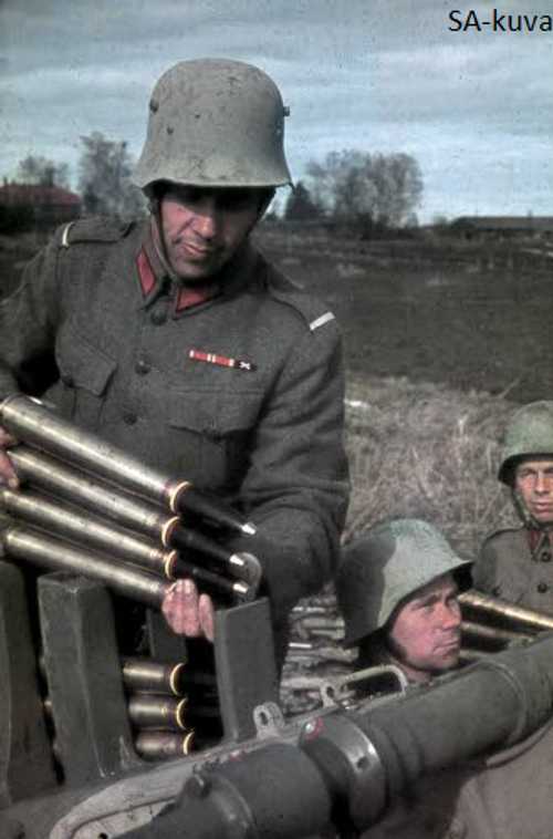 Reloading Bofors 40 mm gun