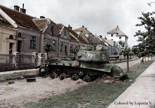 The wounded Soviet tank IS-2