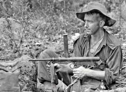 Fighter with his own country's weapon