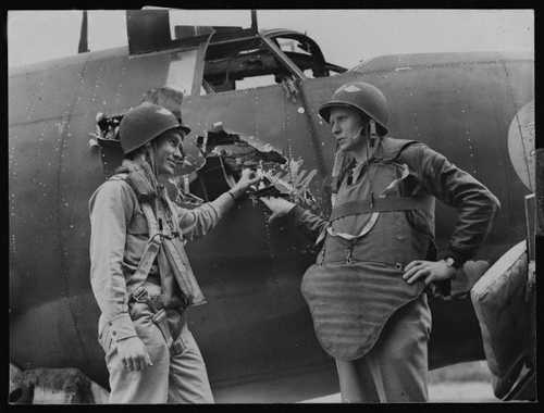 Flak damaged B-26 Marauder