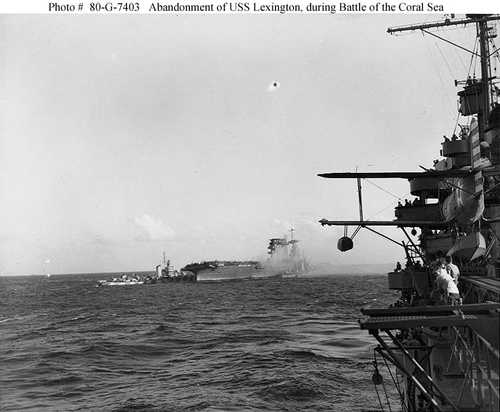 USS Lexington abandon ship