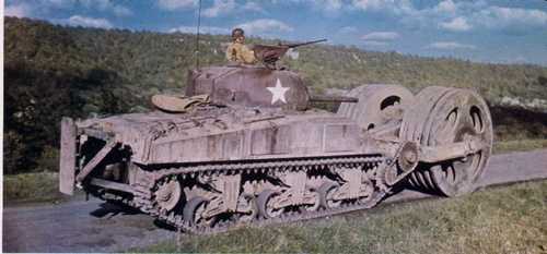Mine-clearing Sherman Tank