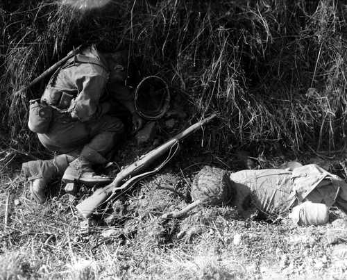 Dead Paratrooper Slumped