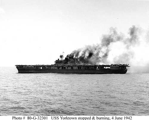 USS Yorktown dead in the water