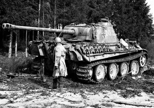 A Panther tank in the Ardennes