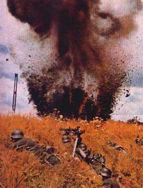 Heer troops under fire in France or the Low Countries circa May 1940..