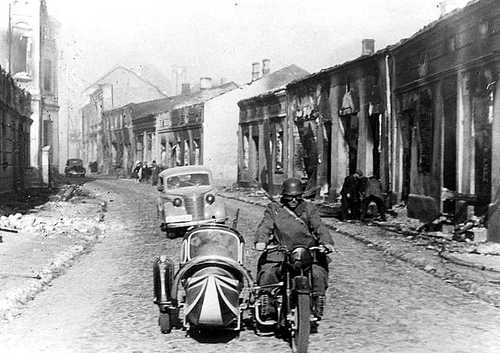 Motorcycle and a car