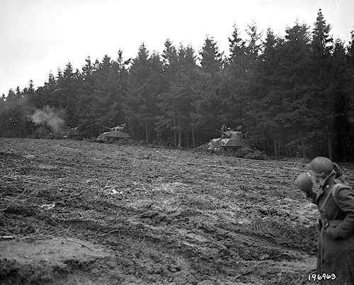 Shermans open fire