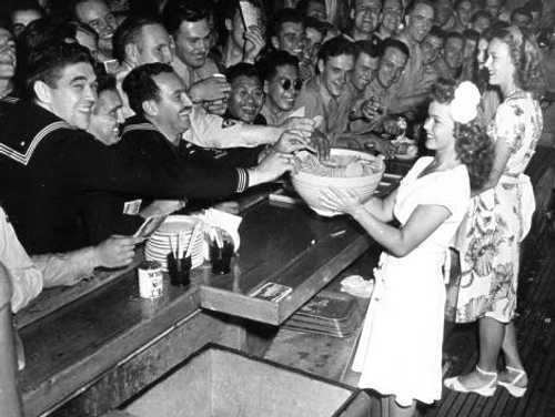 Shirley Temple at American USO WWII