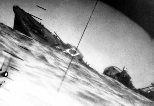 Torpedoed Japanese Destroyer