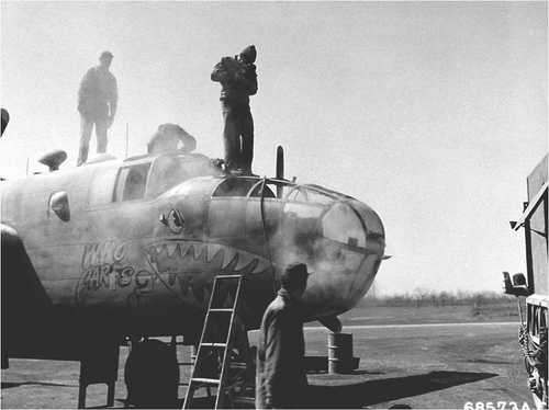 Volcano damaged B-25 