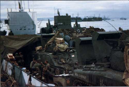 Shermans aboard LST