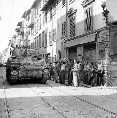 Sherman tank in Florence